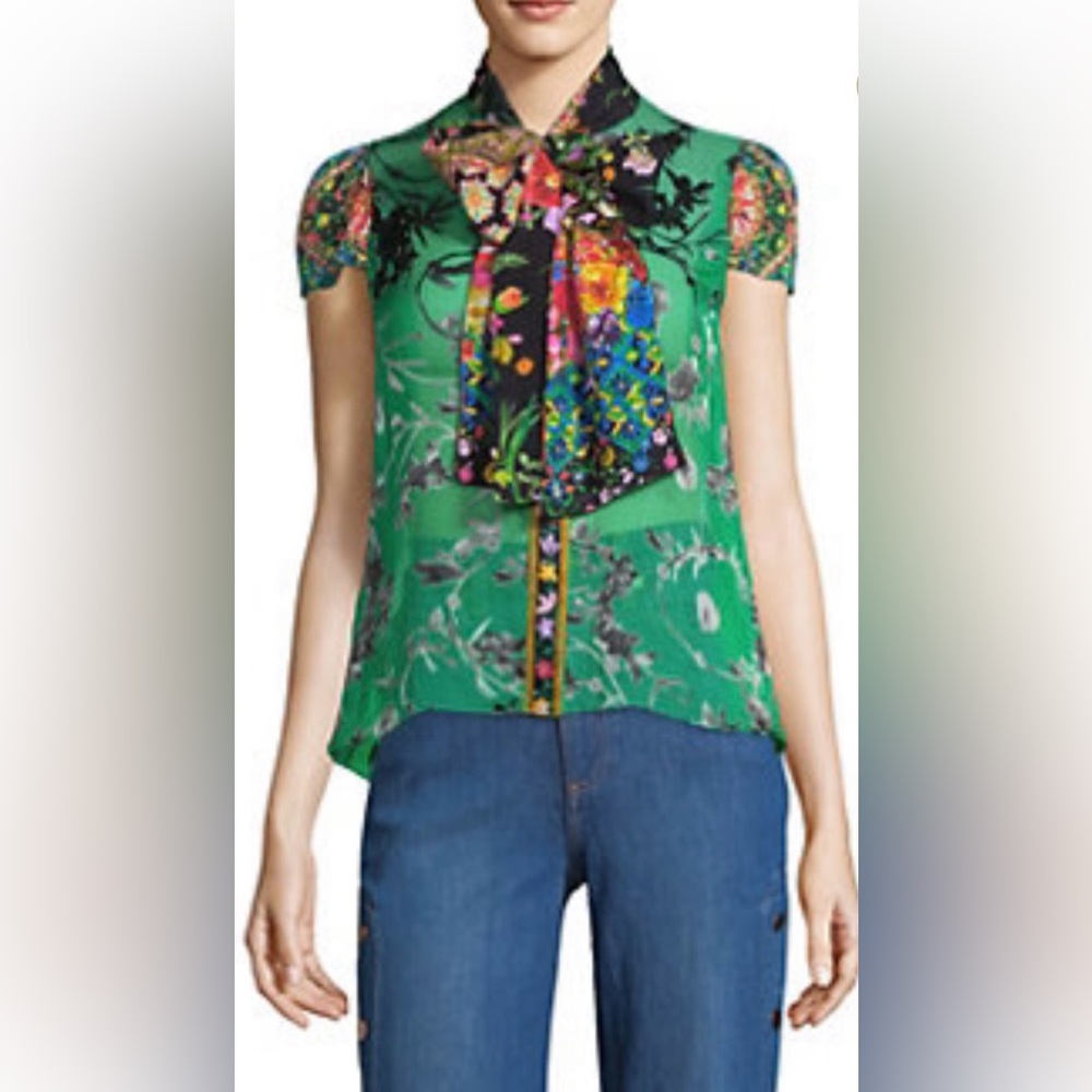 Alice + Olivia
Jeannie Bow Collar FloralBlouse